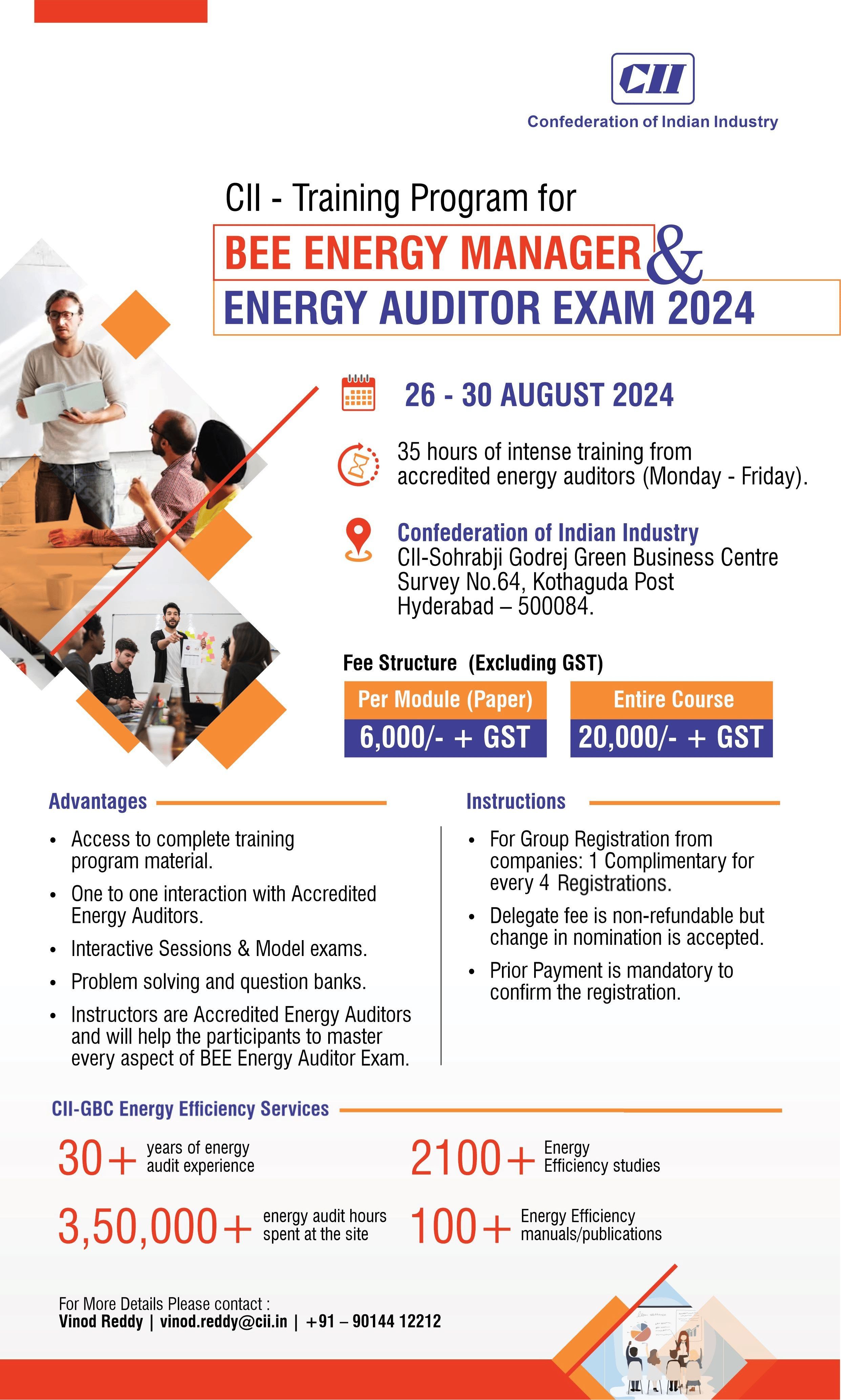 Training Program for BEE Energy Manager and Energy Auditor Exam 2024